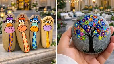  نقاشی روی سنگ های کوچک؛ خلق آثار هنری بی نظیر با 15 طرح الهام بخش