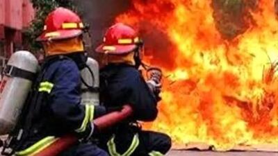 آتش سوزی گسترده در خیابان امام رضا (ع) مشهد + فیلم