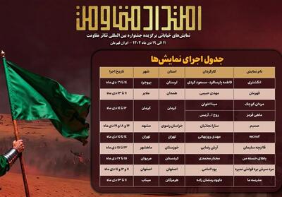 جدول اجرای یادواره نمایش‌های خیابانی «امتداد مقاومت» منتشر شد - تسنیم