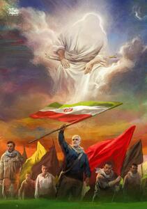  عکس/ جدیدترین اثر روح‌الامین همزمان با تقارن ولادت امیرالمؤمنین(ع) و سالروز شهادت حاج قاسم سلیمانی
