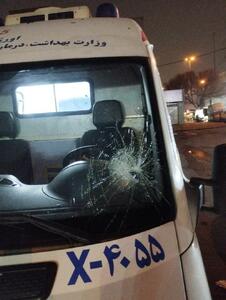  آسیب به آمبولانس اورژانس استان تهران در شرق پایتخت + عکس