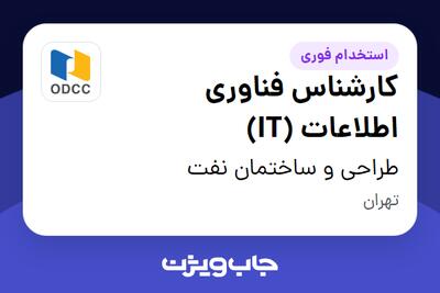  استخدام کارشناس فناوری اطلاعات (IT) در طراحی و ساختمان نفت