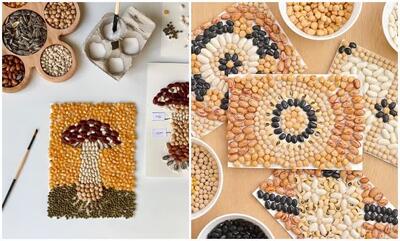  کاردستی با حبوبات؛ 45 ایده جذاب و آموزشی برای بچه مدرسه‌ای ها