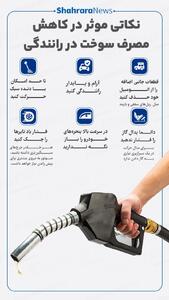 اینفوگرافی| نکاتی موثر در کاهش مصرف سوخت در رانندگی