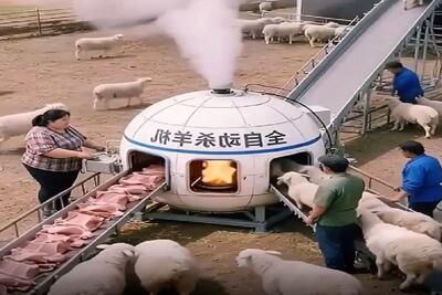  دامداری نوین؛ دستگاه ساختن پشم گوسفند میچینه، سر میبره، کبابم میکنه