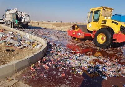 امحای کالاها و مواد خوراکی غیر قابل مصرف قاچاق در شیراز - تسنیم