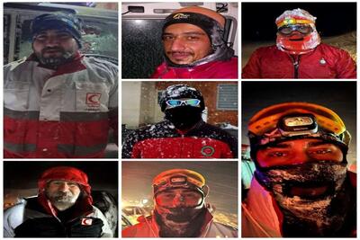 تصویری از نیروهای هلال‌احمر در برف و کولاک آذربایجان غربی