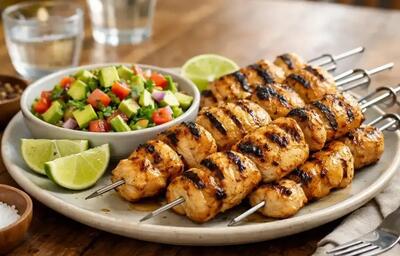  طرز تهیه کباب سینه مرغ با سالسای آووکادو؛ یک شام رژیمی و لاکچری