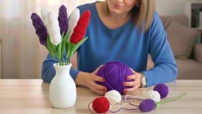  ایده ساخت گل پشمی شگفت انگیز با کاموا / یک کاردستی ساده، آسان و سریع