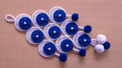  ایده خلاقانه: ساخت دیوارکوب با کاموا و النگوهای قدیمی