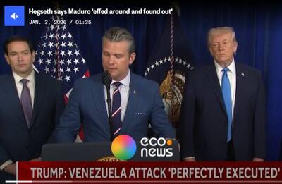 نشست خبری ترامپ و وزیر جنگ آمریکا درباره ونزوئلا - اکونیوز