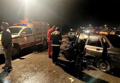  جان‌باختن یک نفر در برخورد دو خودرو در کلاله/ ۴ مصدوم نجات یافتند