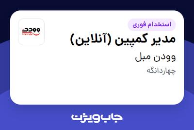 استخدام مدیر کمپین (آنلاین) در وودن مبل