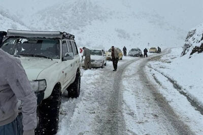 بارش برف و باران در محورهای شمالی و ترافیک سنگین