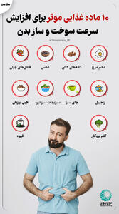  نور اینفو | 10 ماده غذایی موثر برای افزایش سرعت سوخت و ساز بدن