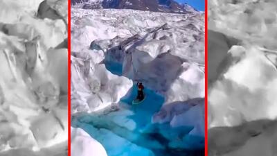  فیلم پدلبوردسواری روی یخچال طبیعی در آلاسکا