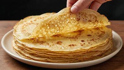 ۱ لیوان شیر، ۱۰۰ گرم آرد / طرز تهیه کرپ های فرانسوی معروف در ۱۰ دقیقه