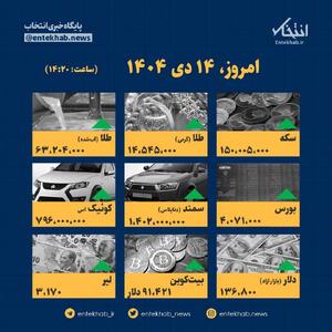اینفوگرافیک / امروز ۱۴ دی قیمت‌ها چقدر است؟