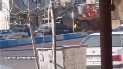 حمله عجیب یک لودر به سانتافه، راننده بازداشت شد
