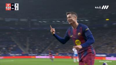 گل دوم بارسلونا به اسپانیول (لواندوفسکی)