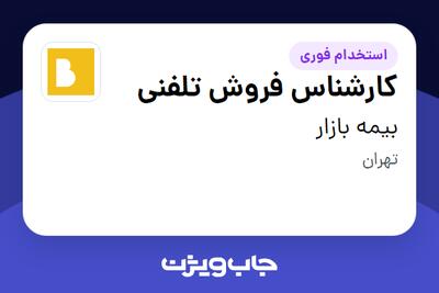  استخدام کارشناس فروش تلفنی - خانم در بیمه بازار
