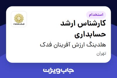  استخدام کارشناس ارشد حسابداری - آقا در هلدینگ ارزش آفرینان فدک