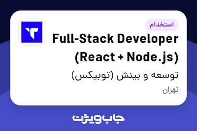  استخدام Full-Stack Developer (React + Node.js) در توسعه و بینش (توبیکس)