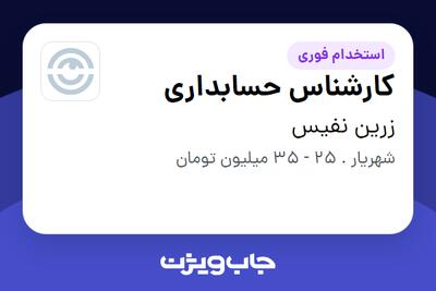  استخدام کارشناس حسابداری در زرین نفیس