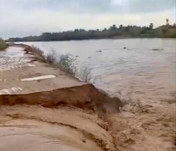 سیل‌بند شکست/ زمین‌های کشاورزی مردم در این منطقه زیر آب رفت