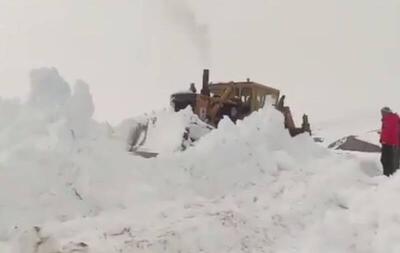 فیلم/ بازگشایی محورهای روستایی اشنویه پس از بارش برف