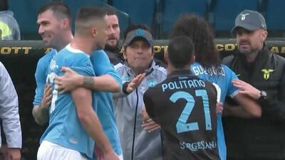 درگیری شدید میان بازیکنان ناپولی و لاتزیو