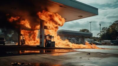  مهار آتش‌سوزی محدود در پمپ‌بنزین دولت‌آباد تهران