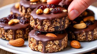  طرز تهیه شیرینی بدون قند و شکر با جو دوسر / بارهای انرژی زای خانگی