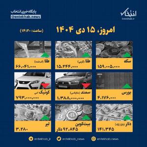 اینفوگرافیک / امروز ۱۵ دی قیمت‌ها چقدر است؟