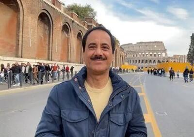 قاب دو نفره حمید معصومی‌نژاد و پدر ۹۳ ساله‌اش