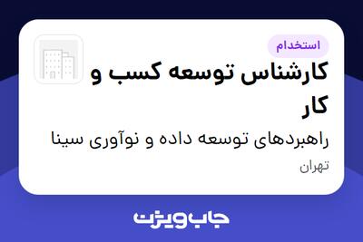  استخدام کارشناس توسعه کسب و کار در راهبردهای توسعه داده و نوآوری سینا