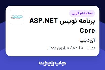  استخدام برنامه نویس ASP.NET Core در آی‌دیپ