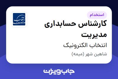  استخدام کارشناس حسابداری مدیریت در انتخاب الکترونیک