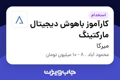  استخدام کارآموز باهوش دیجیتال مارکتینگ در میرکا