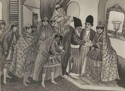  عکس/ مراسم عروسی «نادعلی و گل‌خاتون» در زمان ناصرالدین‌شاه؛ سال ۱۲۶۸