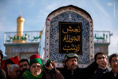  عکس/ تشییع نمادین حضرت زینب(س) در کربلا