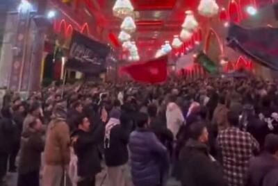  فیلم/ عزاداری شب شهادت حضرت زینب(س) در کربلا
