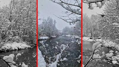  فیلم مناظر زمستانی روستای چم یوسفعلی