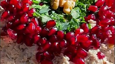  سالاد بادمجون و انار گزینه عالی برای شب یلدا و شب های سرد زمستانی / فیلم
