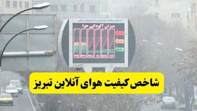 شاخص آلودگی هوای تبریز امروز دوشنبه ۱۵ دی ۱۴۰۴