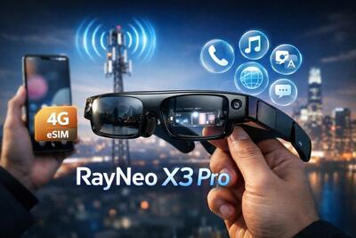  وقتی عینک جای گوشی را می‌گیرد؛ RayNeo X۳ Pro با eSIM و ۴G معرفی شد