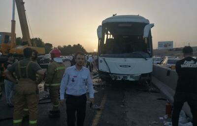 تصادف اتوبوس مسافربری در تهران با ۳۸ مصدوم