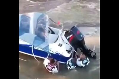 نجات نفس‌گیر چهار مرد از لبه سد ۴۰ متری