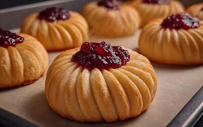  طرز تهیه شیرینی مربایی با یک خمیر ساده و ارزان