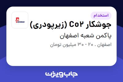  استخدام جوشکار Co2 (زیرپودری) - آقا در پاکمن شعبه اصفهان